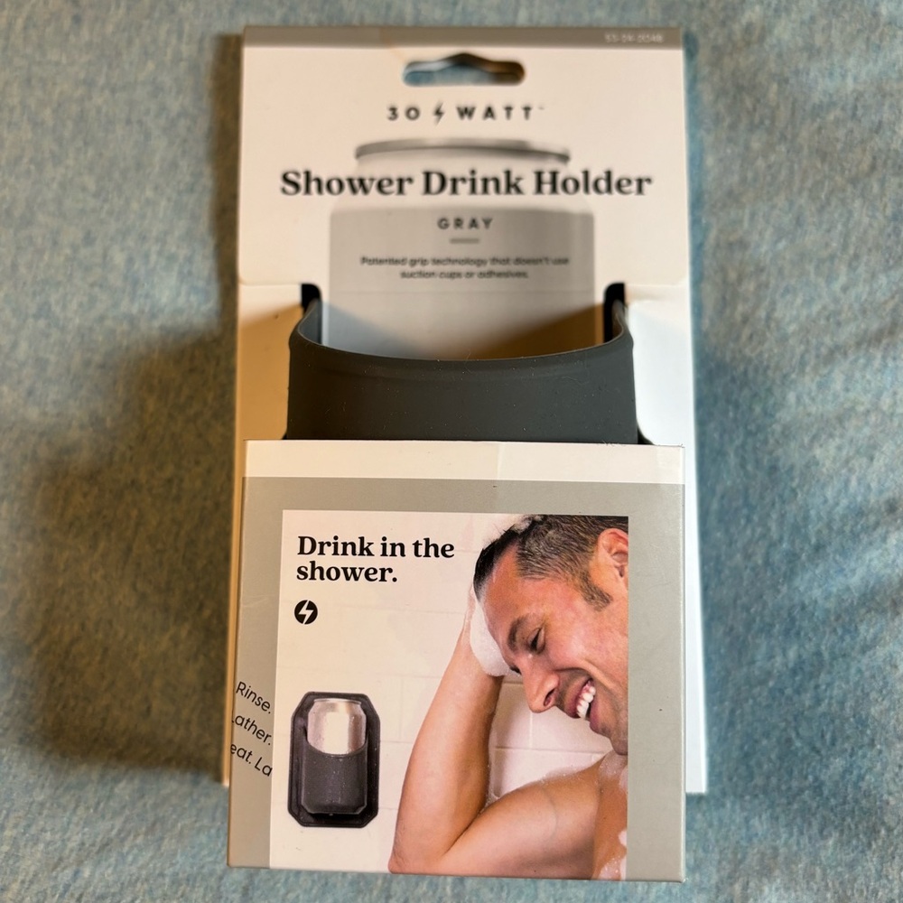 NWT Shower Drink Holder 30 Watt Gray